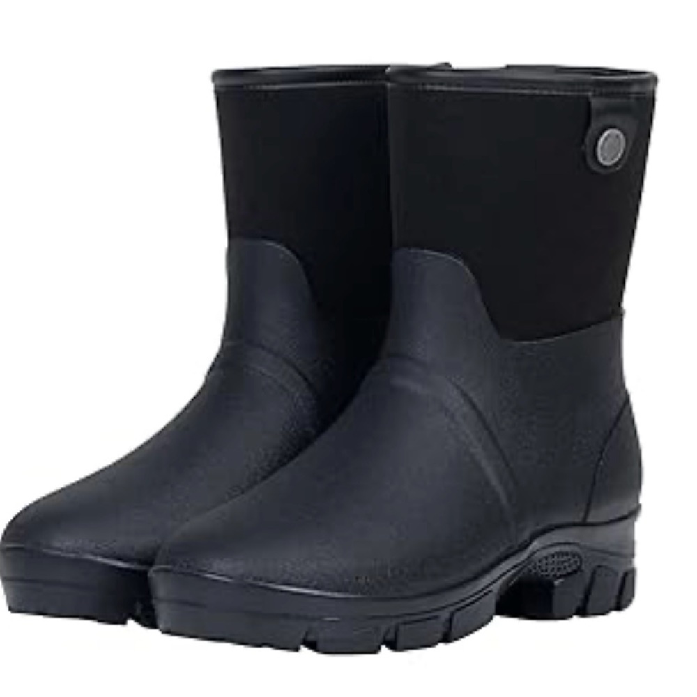 NWT/UNICARE/UNISEX/Mid Calf/Waterproof Rubber Boots/Black